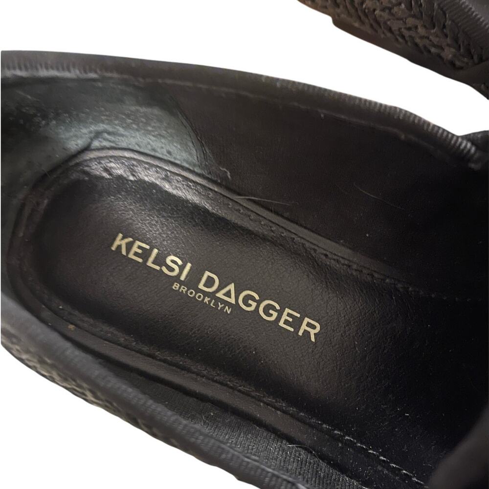 KELSI DAGGER Womans 6 Stanton Woven Straw Loafers Pointed Toe Slip On Black Gray - Picture 8 of 10